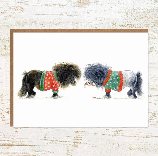 Christmas Jumpers – A6 Shetland Pony Christmas Card - The Horse Shop AU