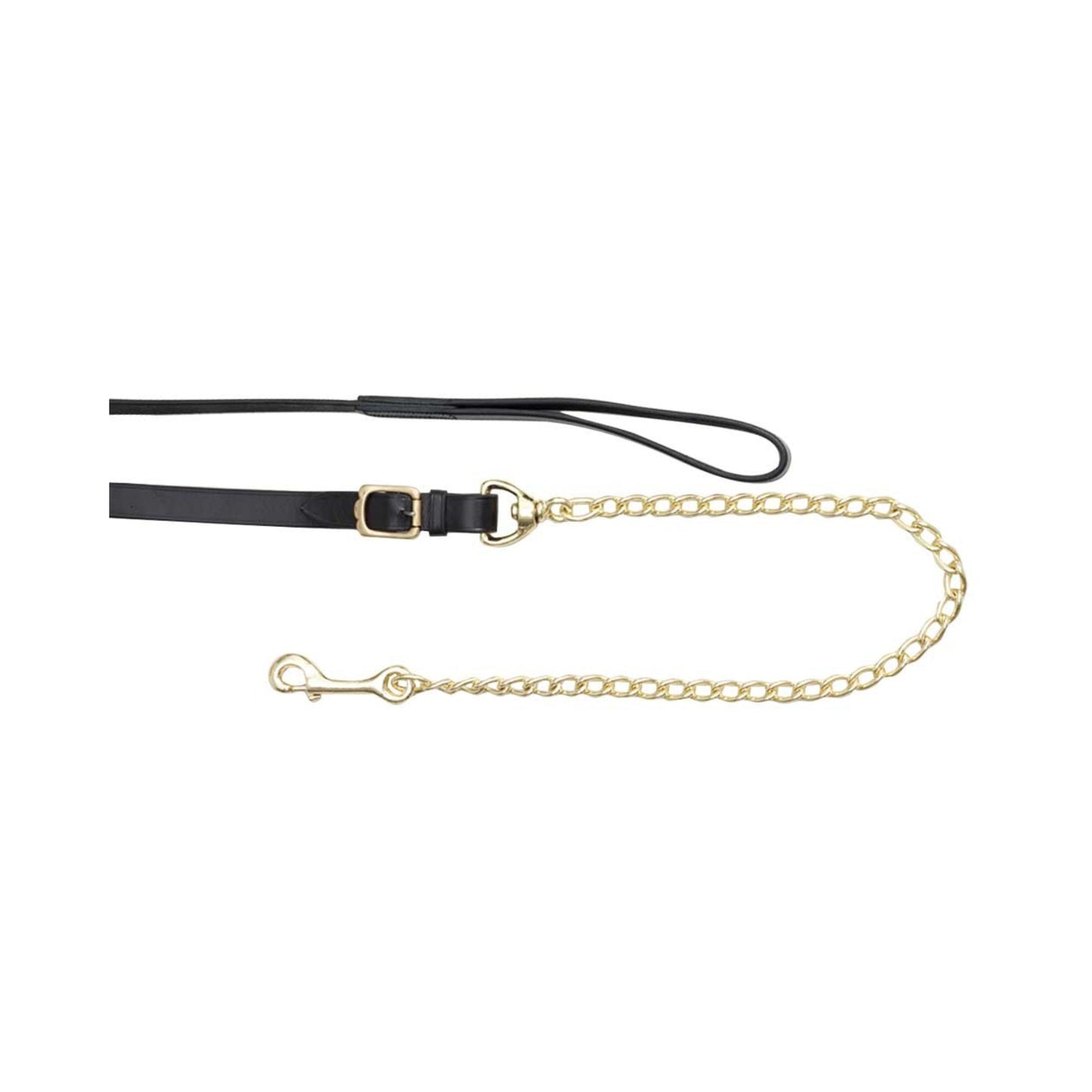 Leather Lead - 18" Solid Brass Chain Havana - The Horse Shop AU
