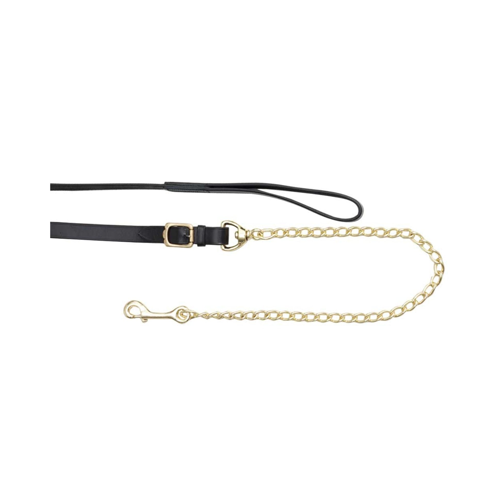 Leather Lead - 18" Solid Brass Chain Havana - The Horse Shop AU