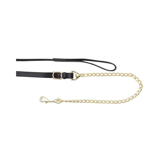 Leather Lead - 18" Solid Brass Chain Havana - The Horse Shop AU