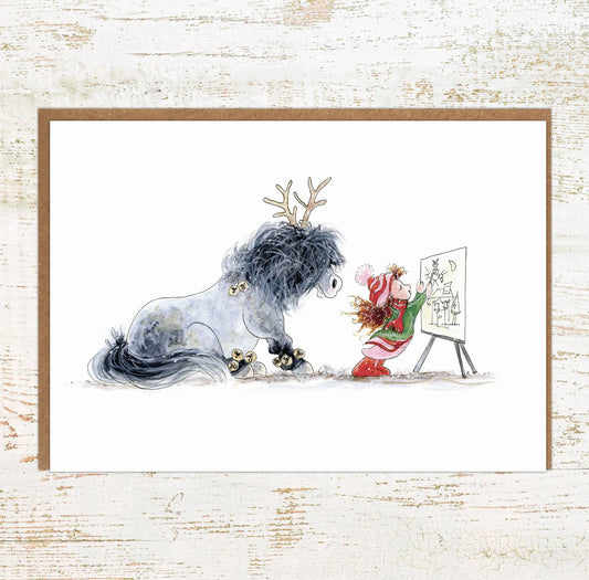 Santa's Helper – A6 Pony Christmas Card - The Horse Shop AU