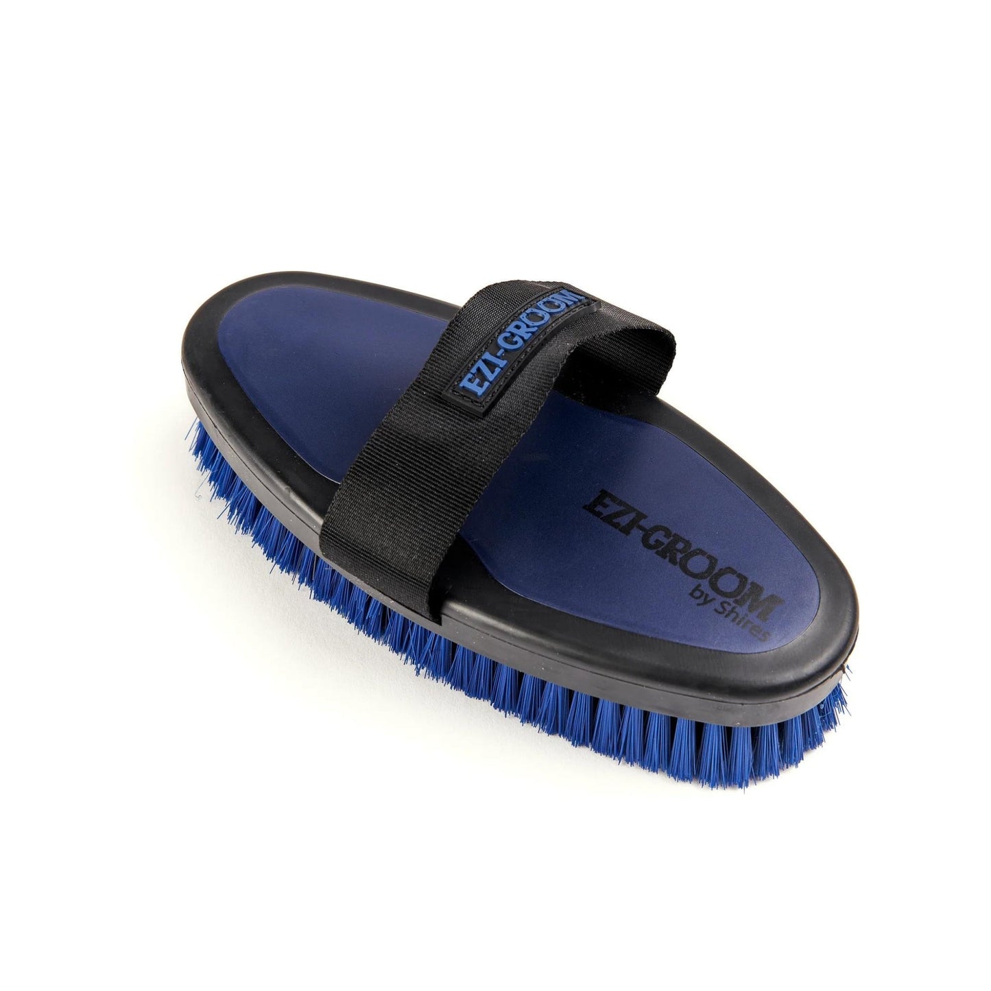 Shires EZI - GROOM Grip Large Body Brush Navy 200mm long/25mm bristles - The Horse Shop AU