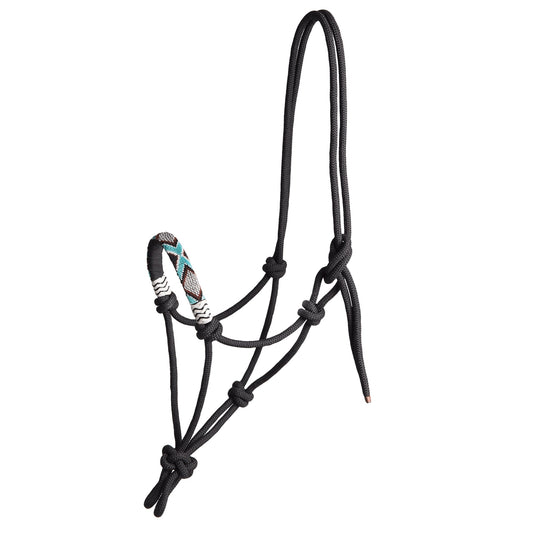 Waldhausen Rope Halter Pearls Black - Full - The Horse Shop AU
